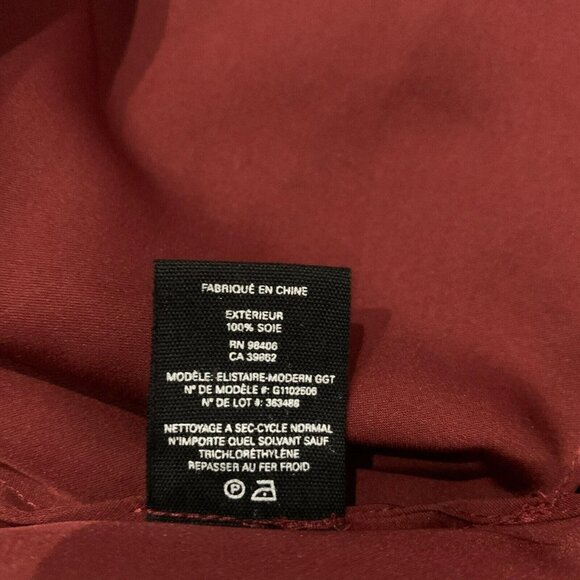 NWT Theory 100% Silk Elistaire Off The Shoulder Blouse Black Cherry Size Small - Picture 12 of 13